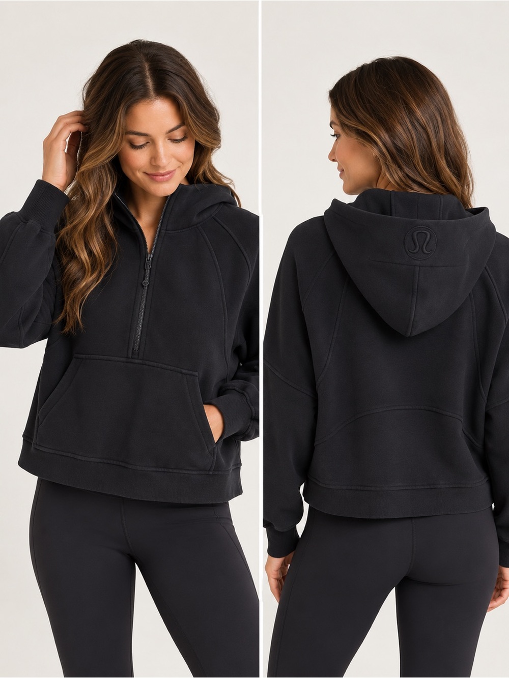 lululemon Scuba Oversized Half-Zip Hoodie Black Size M/L